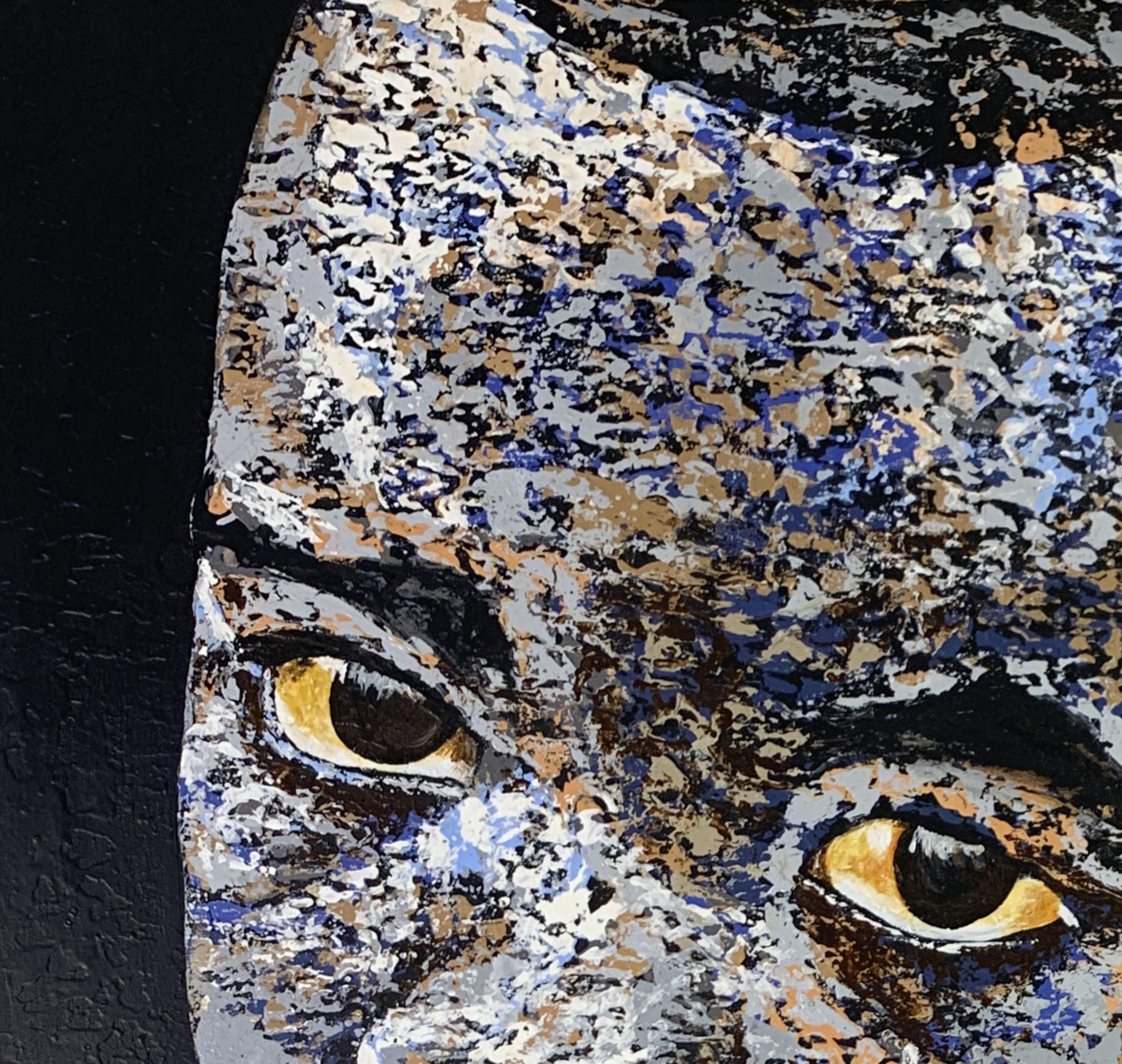 Hoffnung für die Zukunft - Originales zeitgenössisches afrikanisches Kinderporträt (Schwarz), Abstract Painting, von Bukola Orioye