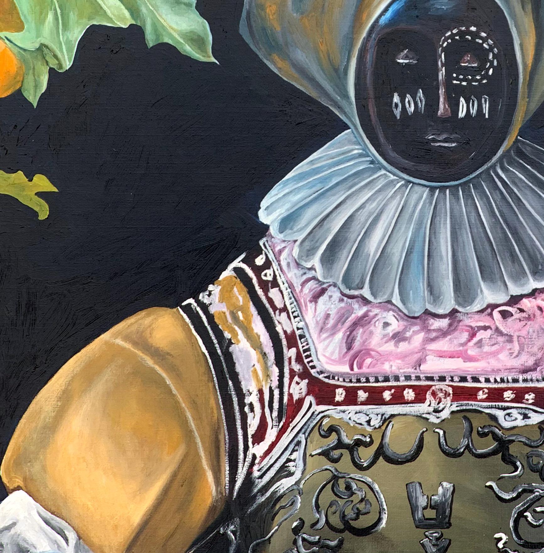 Idolo  -21e siècle, Contemporary, Figurative, Africa Culture, Relics, Festival - Noir Figurative Painting par Bukola Orioye