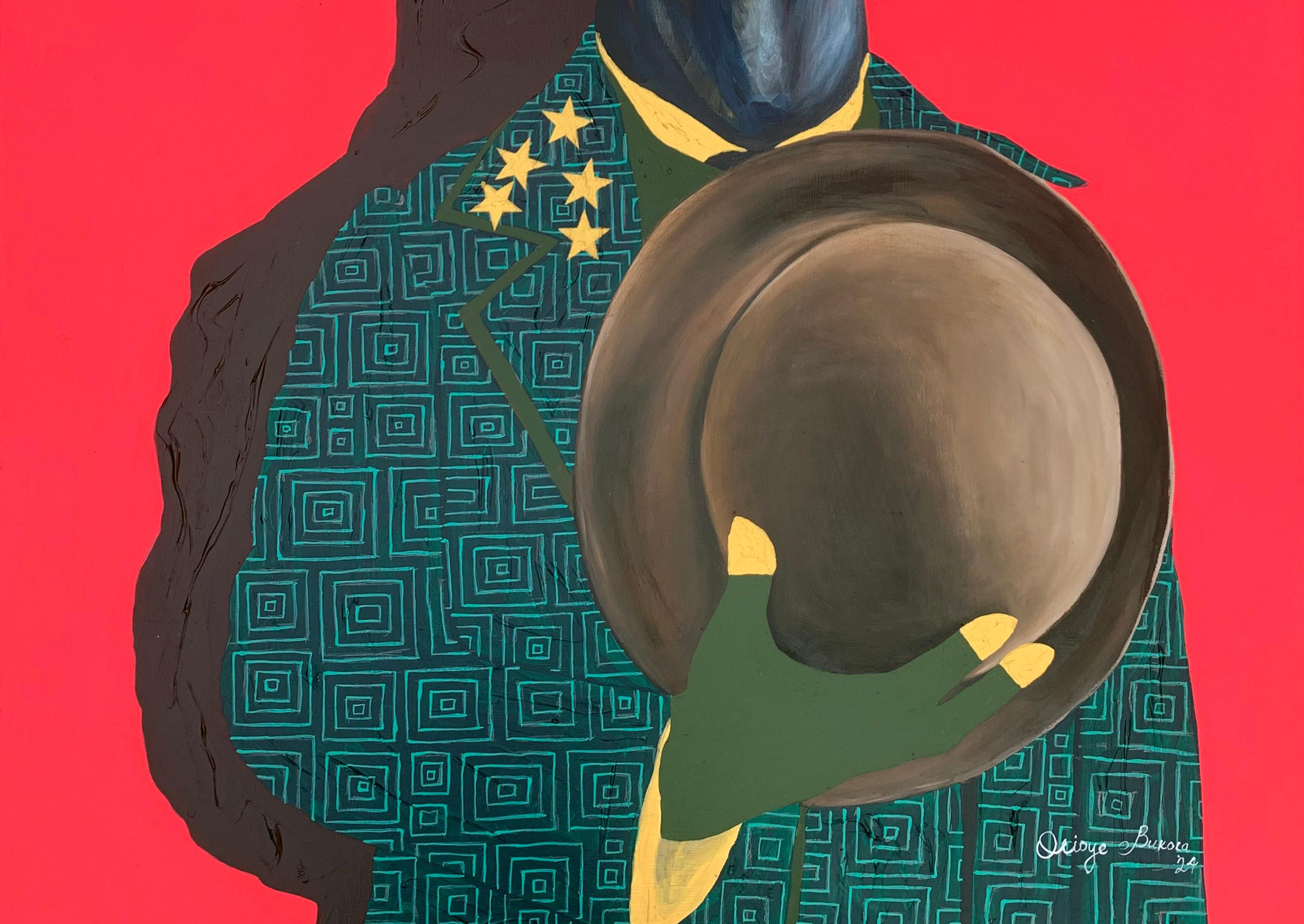 Invictus - Siglo XXI, Contemporáneo, Figurativo, Comentario cultural, África - Figurative Painting Negro de Bukola Orioye