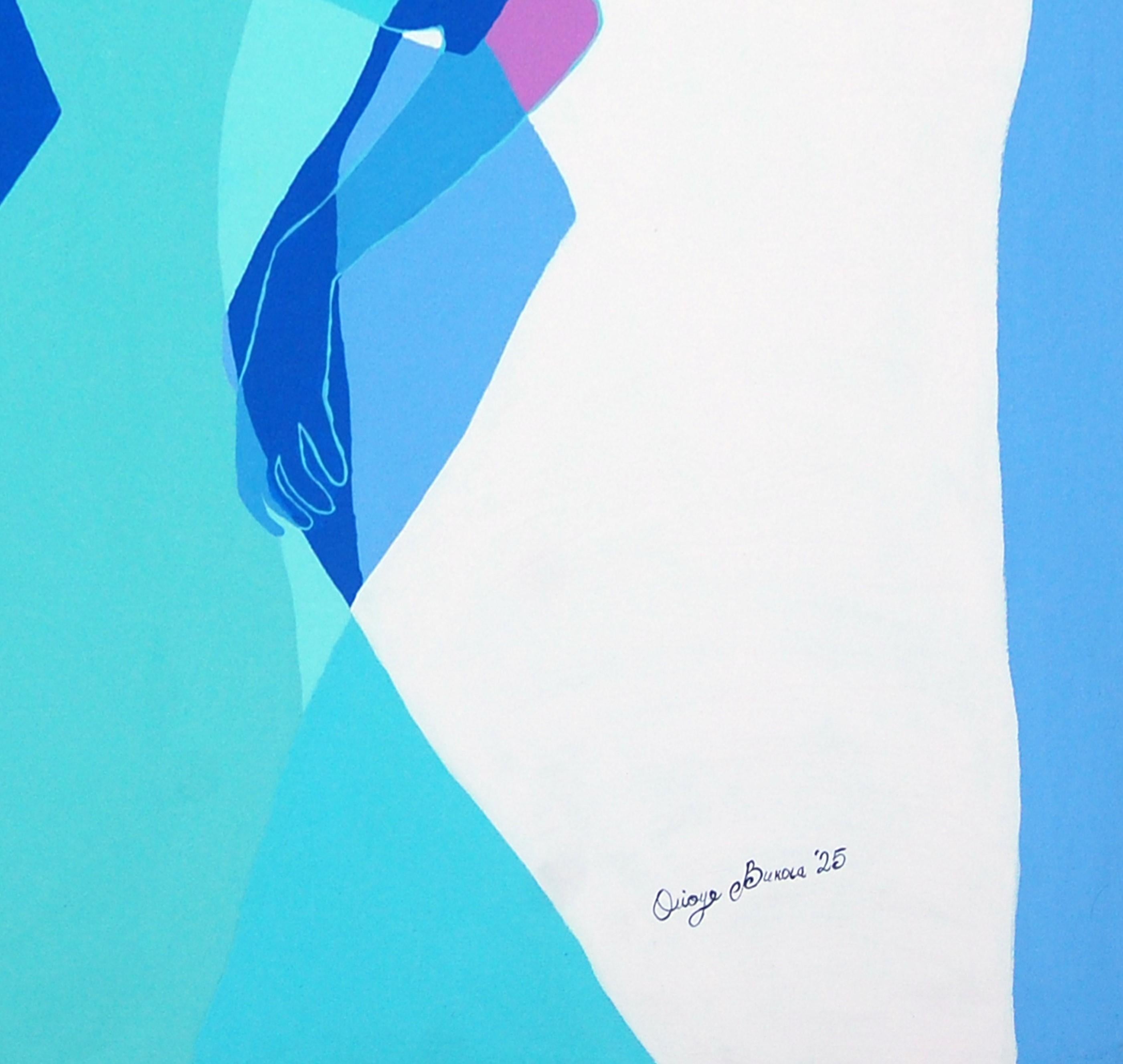 Okan soso Oga - Contemporary Abstract minimalistic modern African painting For Sale 2