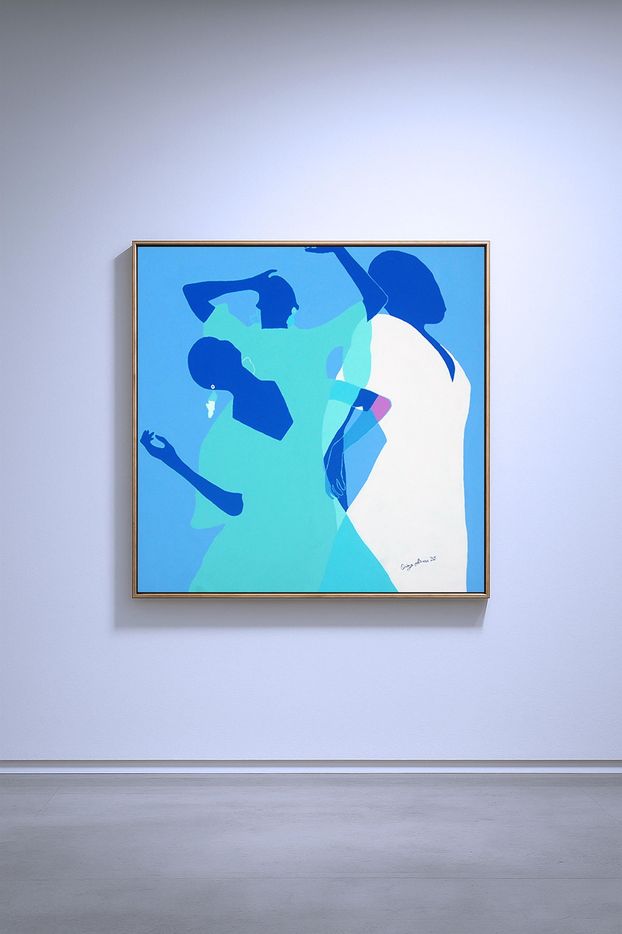 Okan soso Oga - Contemporary Abstract minimalistic modern African painting For Sale 3