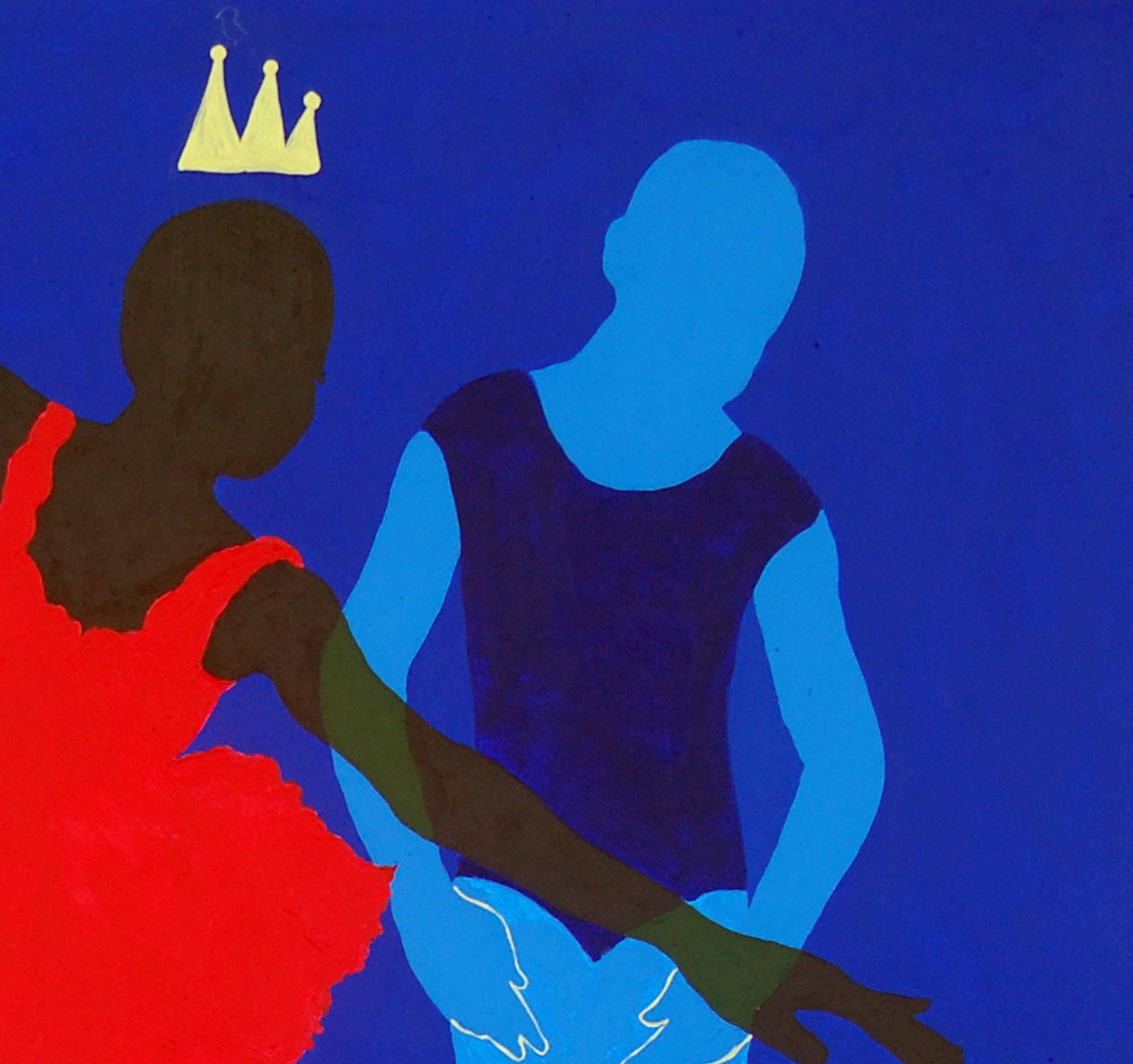 Okin (Peacock) - Conceptual abstract minimalist African painting For Sale 1