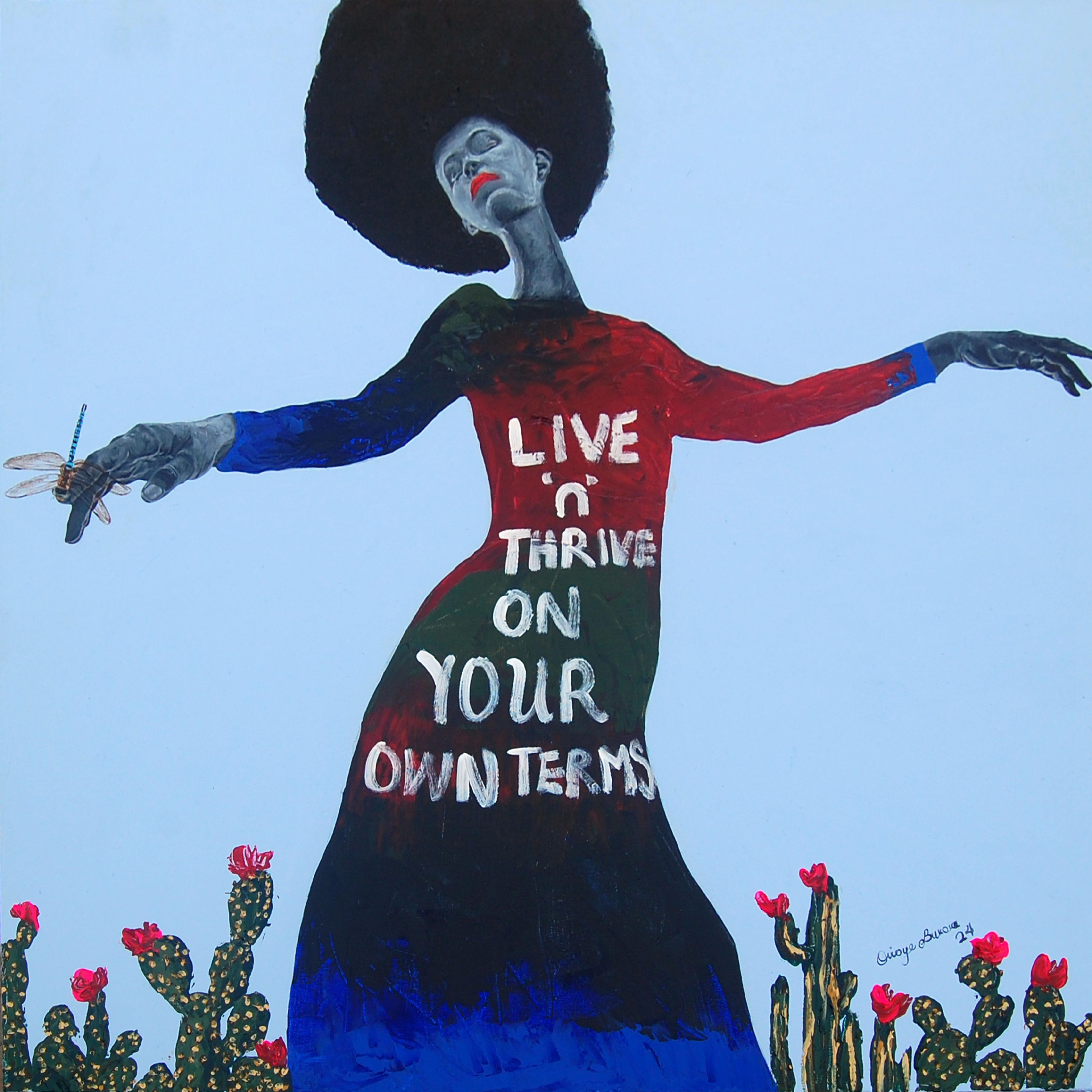 Figurative Painting de Bukola Orioye - Pegaso Cisne Negro 1 - Siglo XXI, Contemporáneo, Retrato Figurativo, África