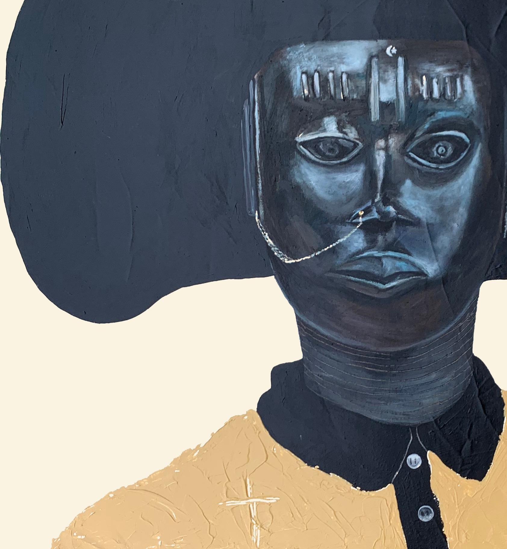 Operaio di piantagione II - Figurative Painting Nero di Bukola Orioye