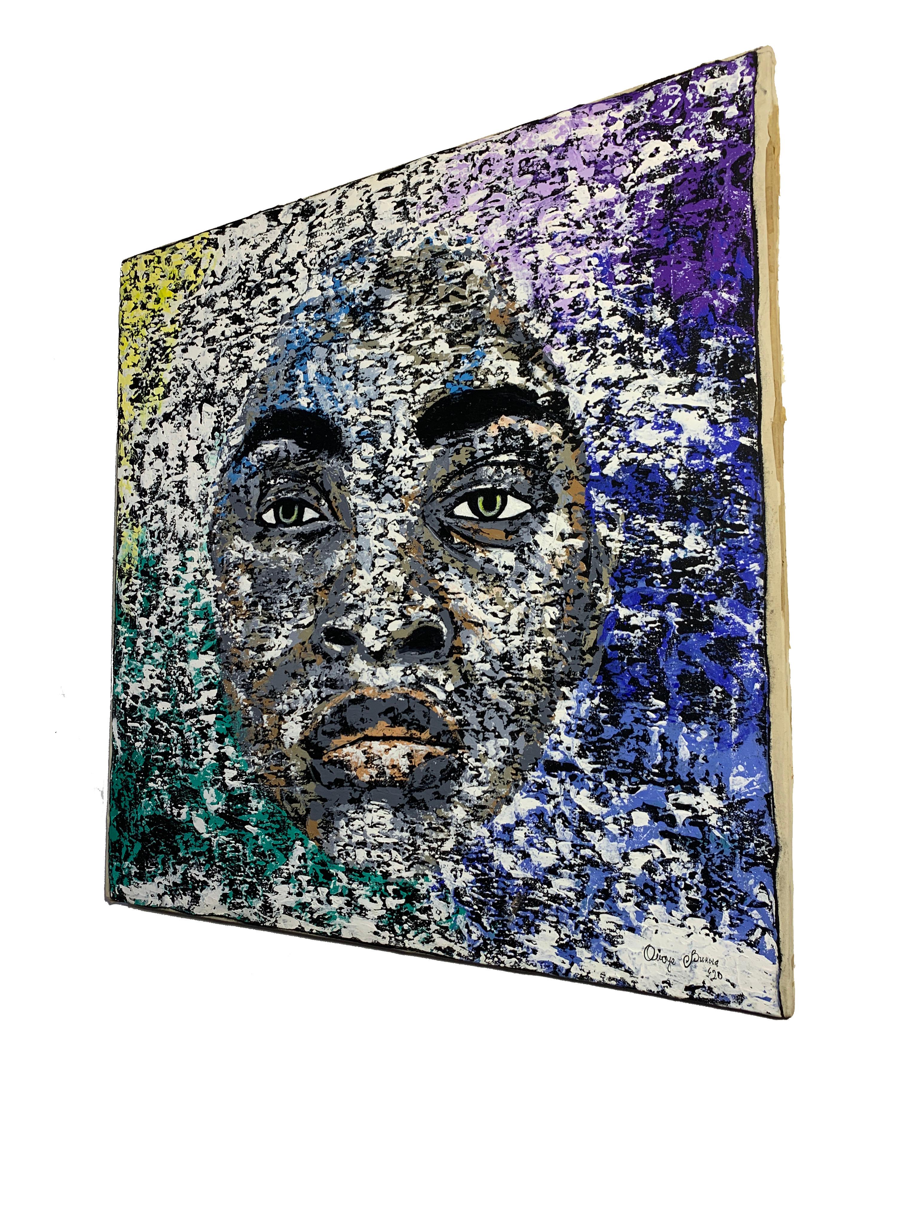 Submerged - Original zeitgenössisches afrikanisches Porträt – Painting von Bukola Orioye