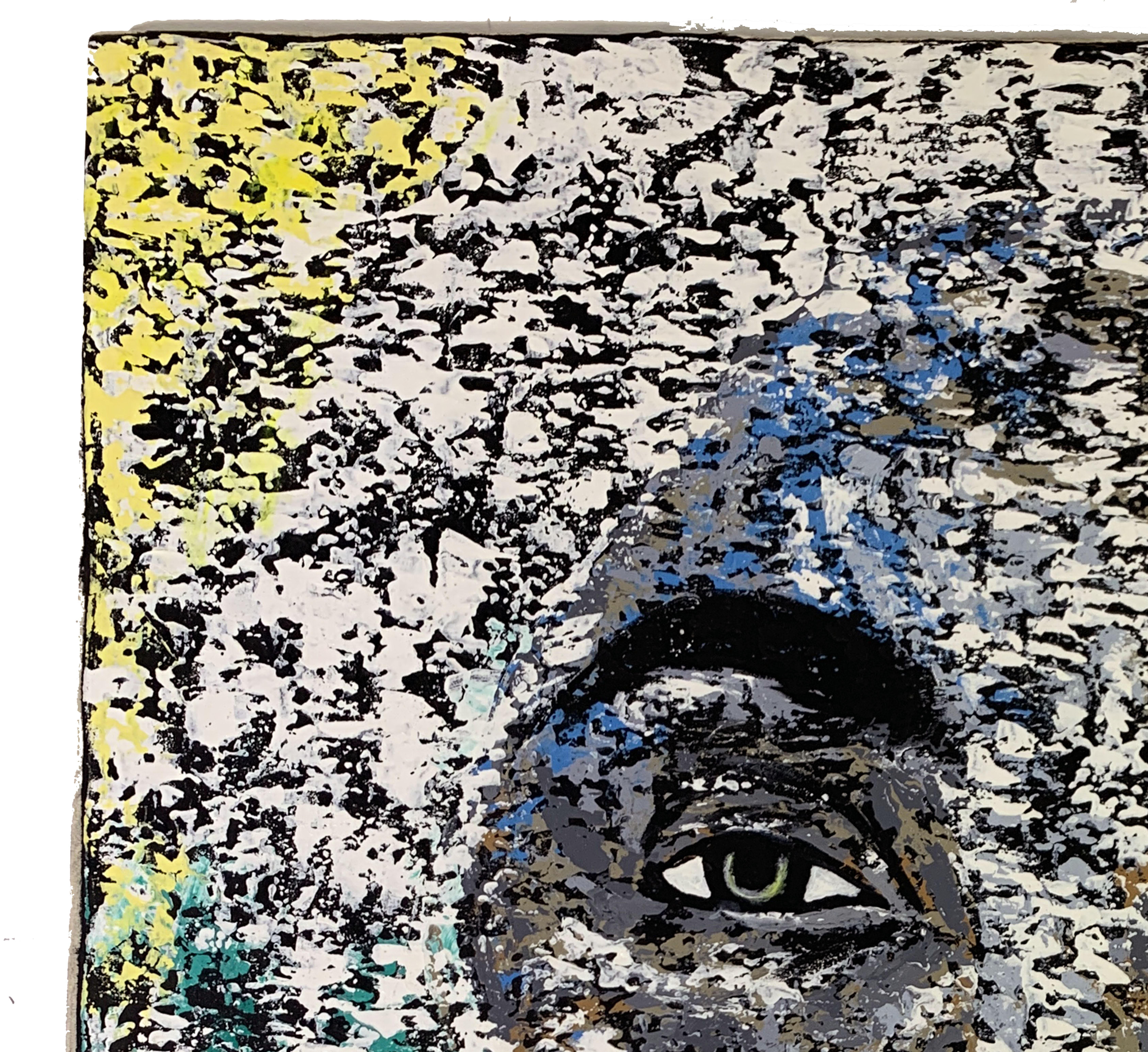 Submerged - Original zeitgenössisches afrikanisches Porträt (Schwarz), Abstract Painting, von Bukola Orioye