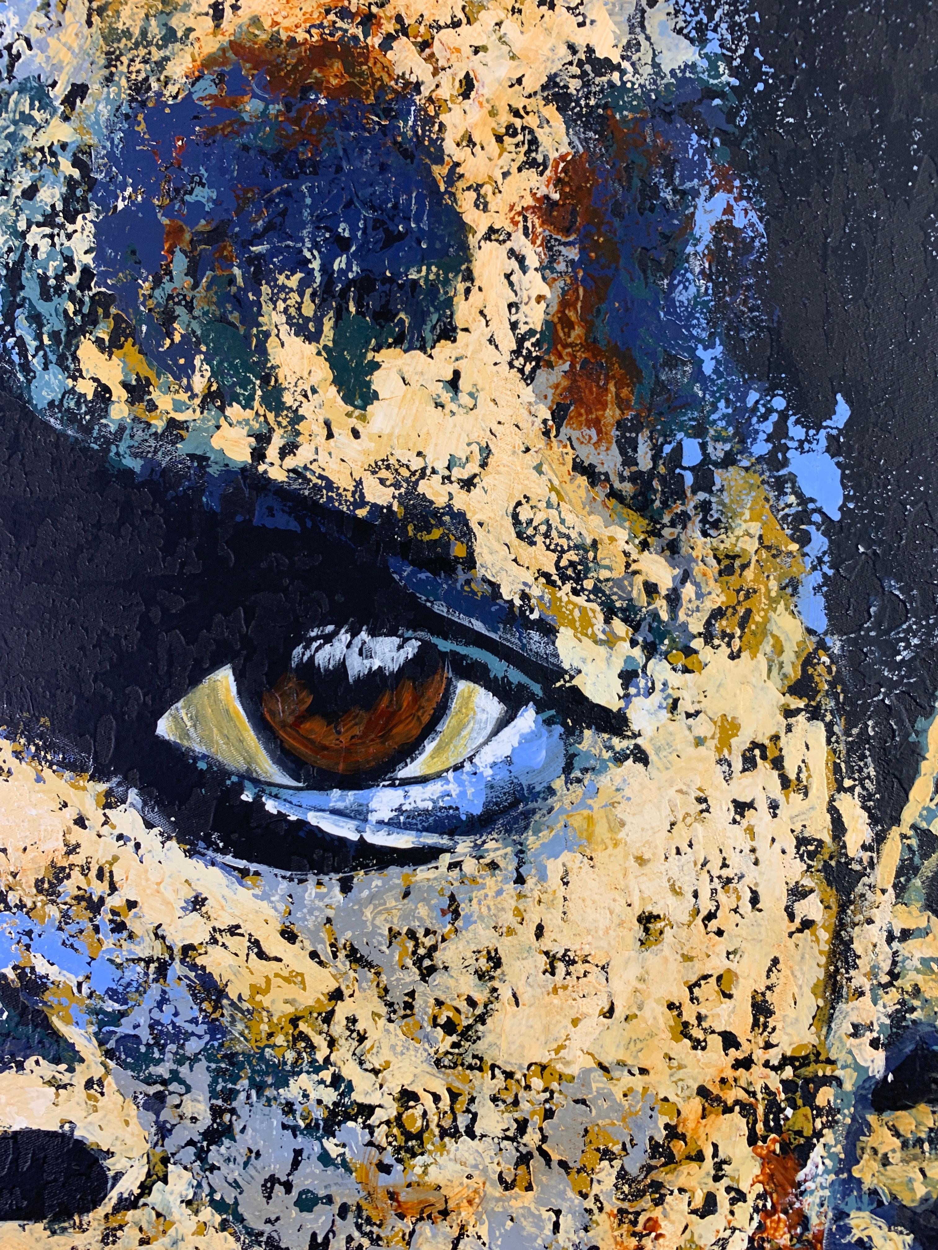 Why Not Me - Bold Portrait of African Boy  Contemporary Textured Expressionist For Sale 2