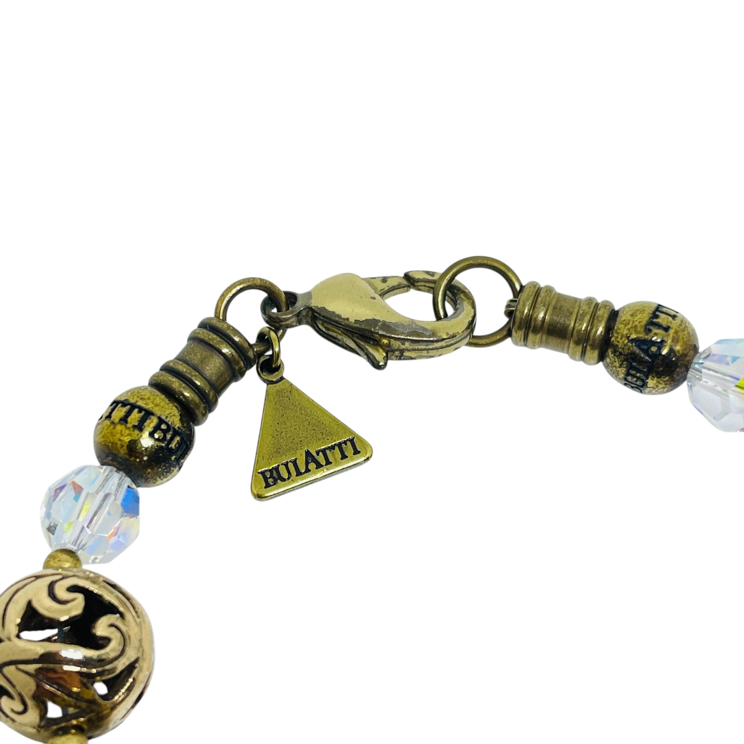 BULATTI signé vintage perles de verre ton or bracelet de créateur Pour femmes en vente