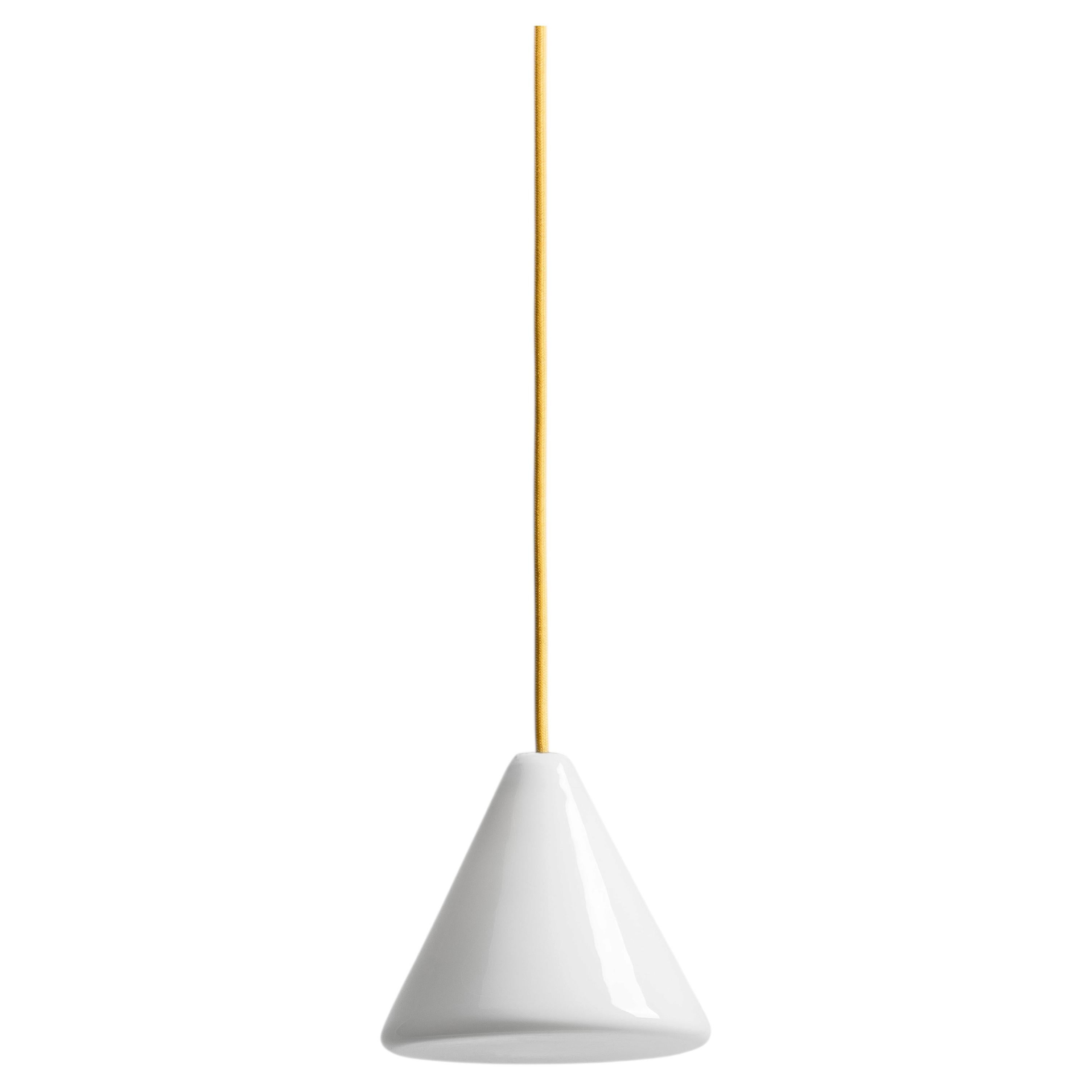 BULB Cone Ceiling Lamp Small with Yellow Cable by Pedro Sottomayor