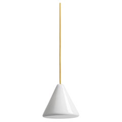 BULB Cone Ceiling Lamp Small with Yellow Cable by Pedro Sottomayor