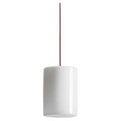 BULB Cylinder Ceiling Lamp Medium with Dark Red Cable
