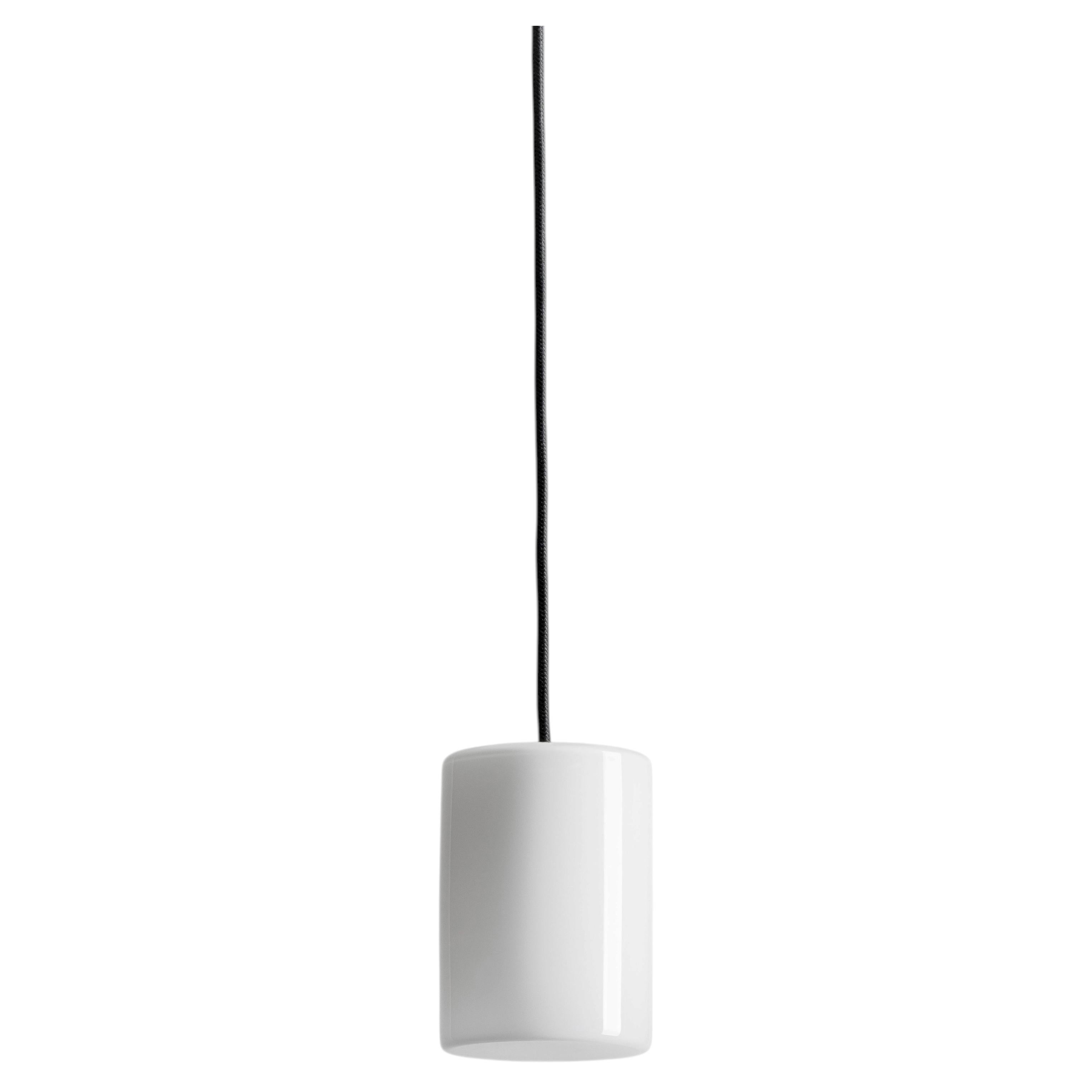 BULB Cylinder Ceiling Lamp Small with Black Cable by Pedro Sottomayor