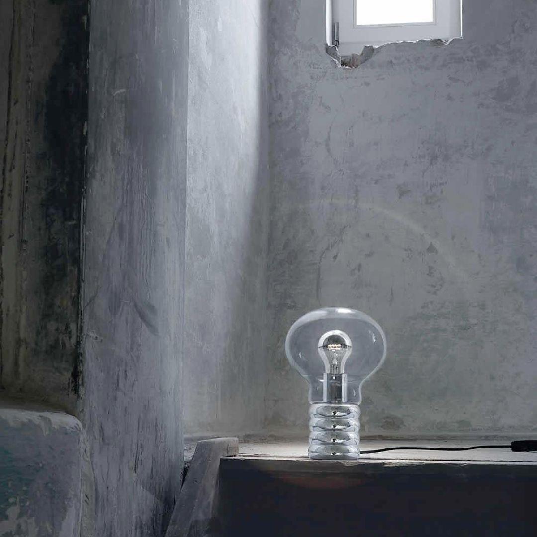 'Bulb' hand blown Murano crystal glass table lamp in chrome for Ingo Maurer

Designed and produced by Ingo Maurer, one of the most celebrated German lighting icons since 1966. With imagination, creativity and technical prowess, Maurer’s lamps have