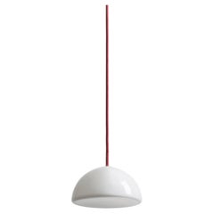 BULB Hemisphere Ceiling Lamp Small with Dark Red Cable by Pedro Sottomayor