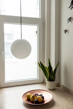 BULB Sphere Ceiling Lamp Medium with Dark Red Cable.