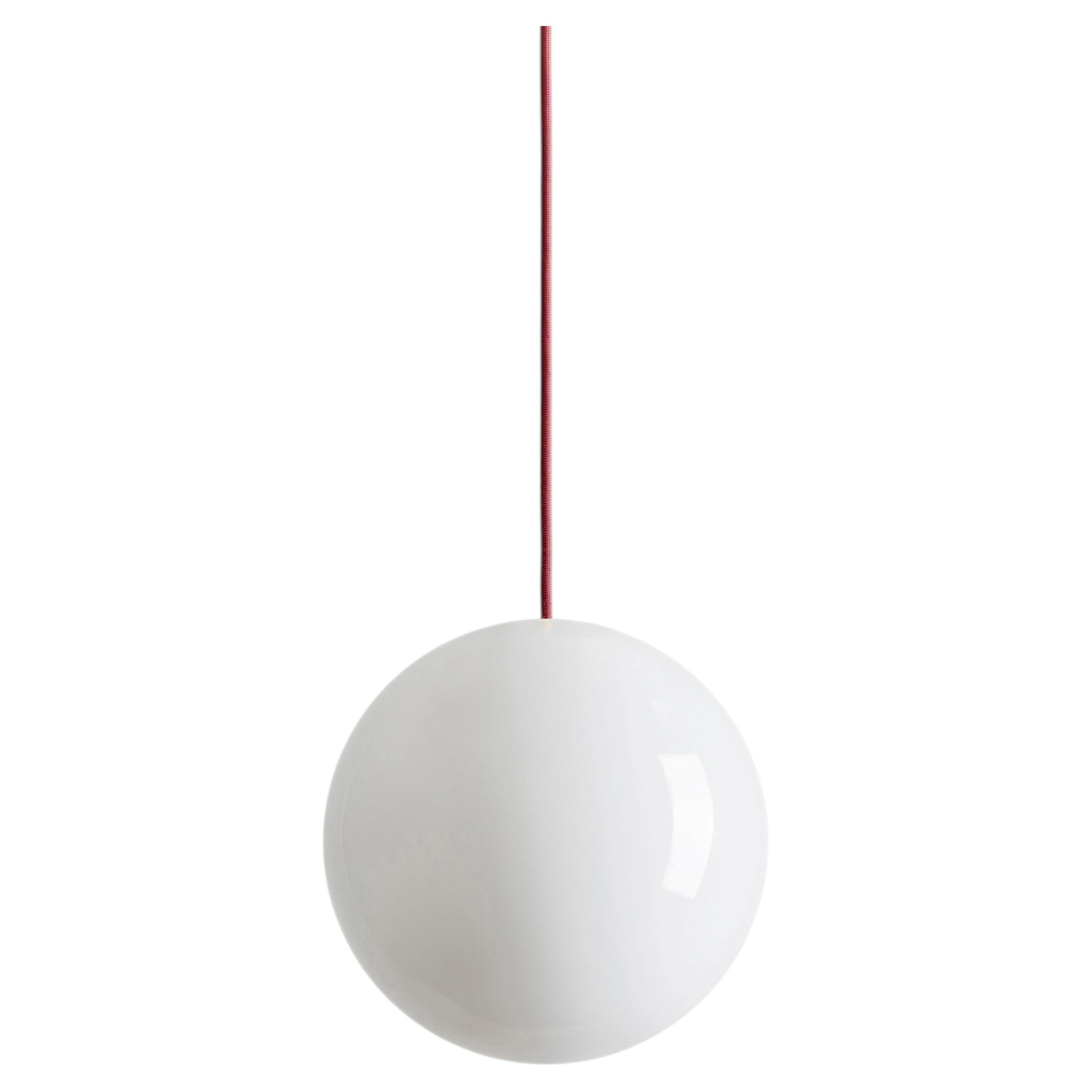BULB Sphere Ceiling Lamp Medium with Dark Red Cable.