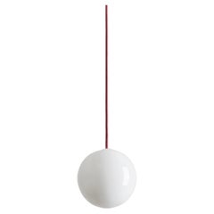 BULB Sphere Ceiling Lamp Small with Dark Red Cable by Pedro Sottomayor