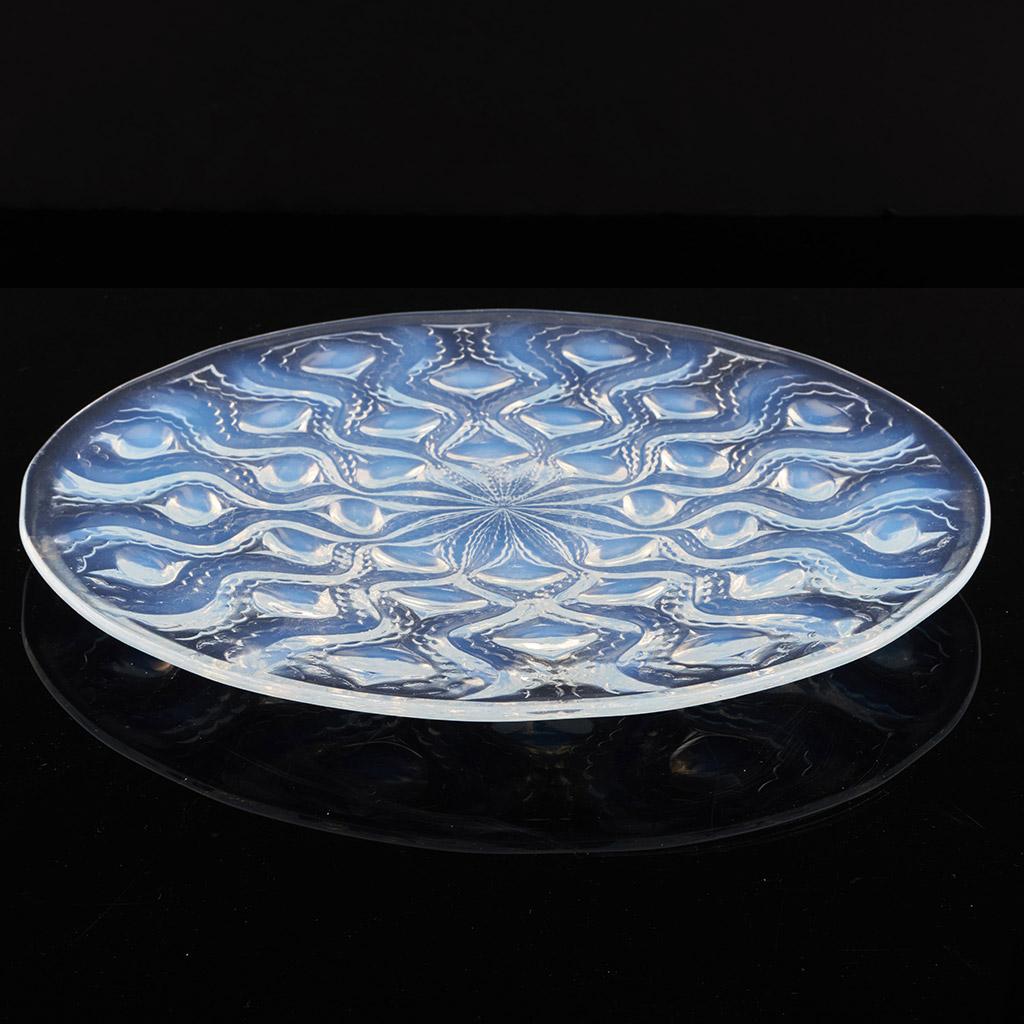 French 'Bulbes No.2' Rene Lalique Opalescent Glass plate