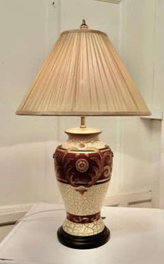 Bulbous Folk Art Painted Table Lamp