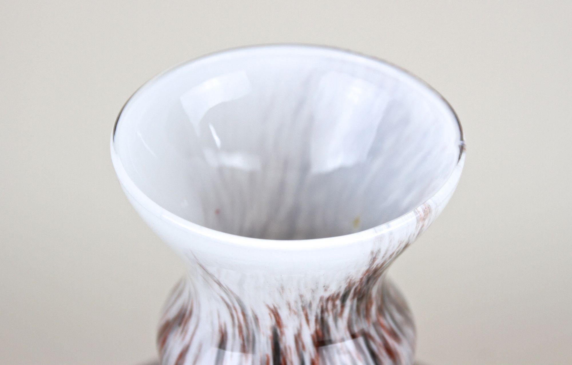 Bulbous Murano Glass Vase With Brown, Grey & Black Tones, Italy circa 1970 For Sale 5