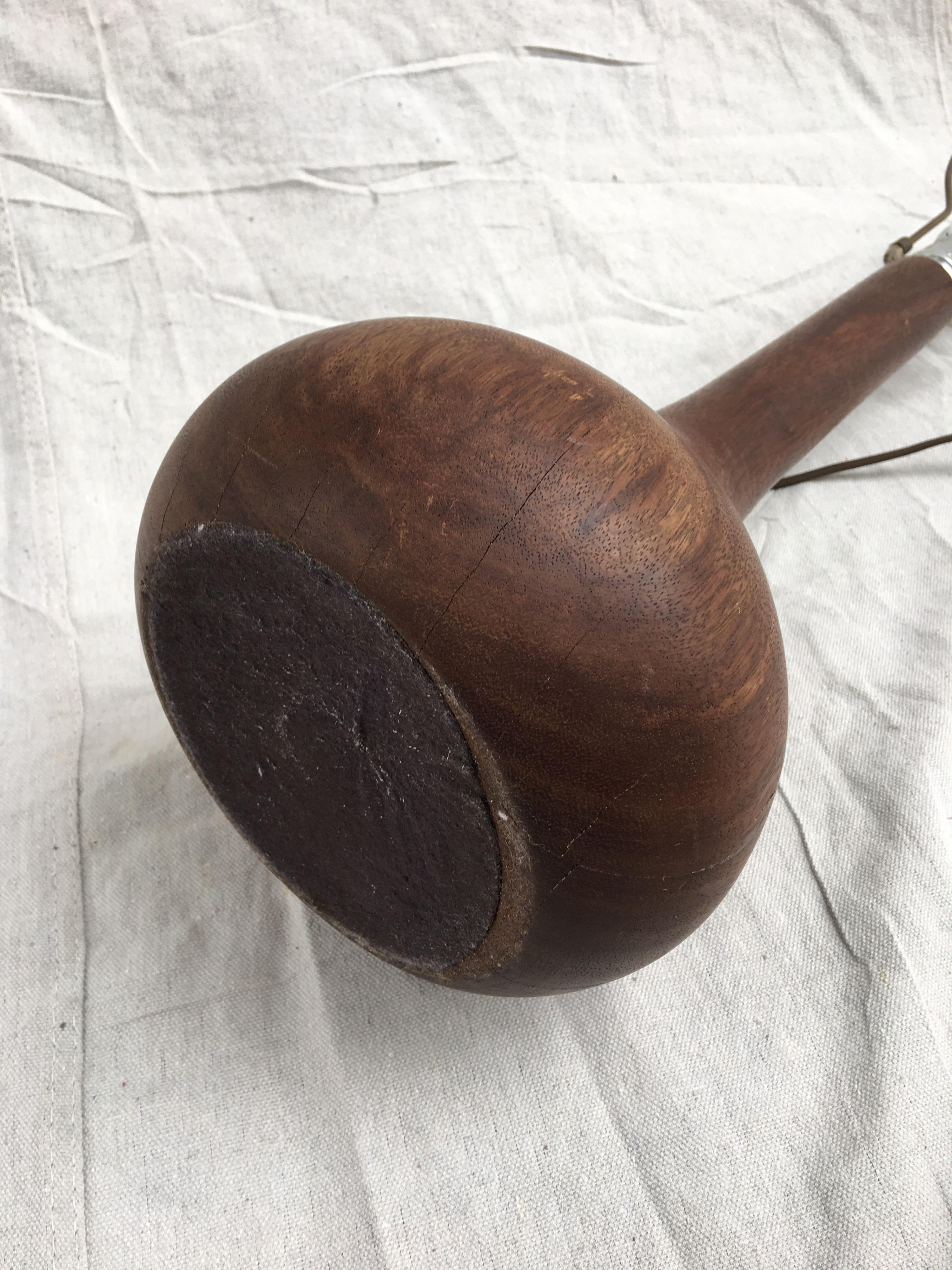 Danish Bulbous Teak Table Lamp