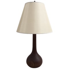 Bulbous Teak Table Lamp