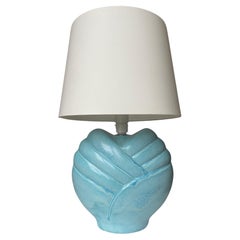 Lampe de bureau vintage bulbeuse bleu turquoise de style Art déco