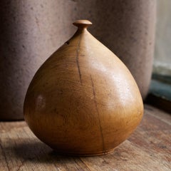 Bulbous Vintage Turned Wood Bud Vase Studio Craft Woodworker Midcentury Vibe