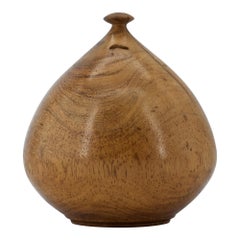 Bulbous Vintage Turned Wood Bud Vase Studio Craft Woodworker Midcentury Vibe