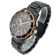 Buler Bracelet chronographe Sea Quest noir en acier inoxydable 37141