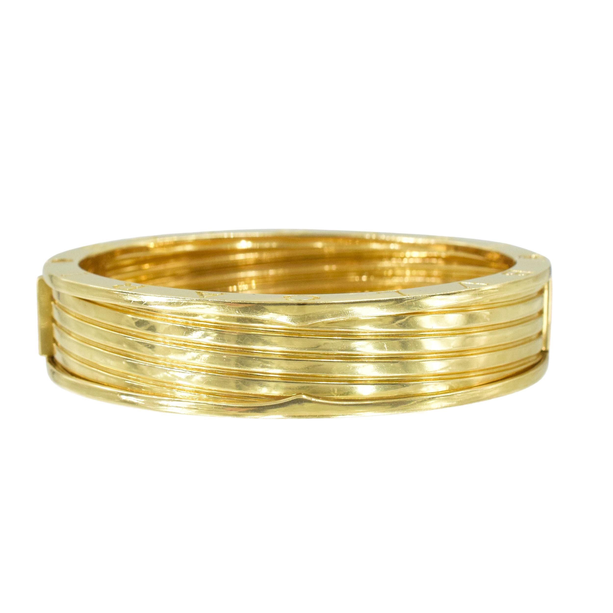 Artist Bvlgari B Zero1 18k gold  Bangle Bracelet For Sale