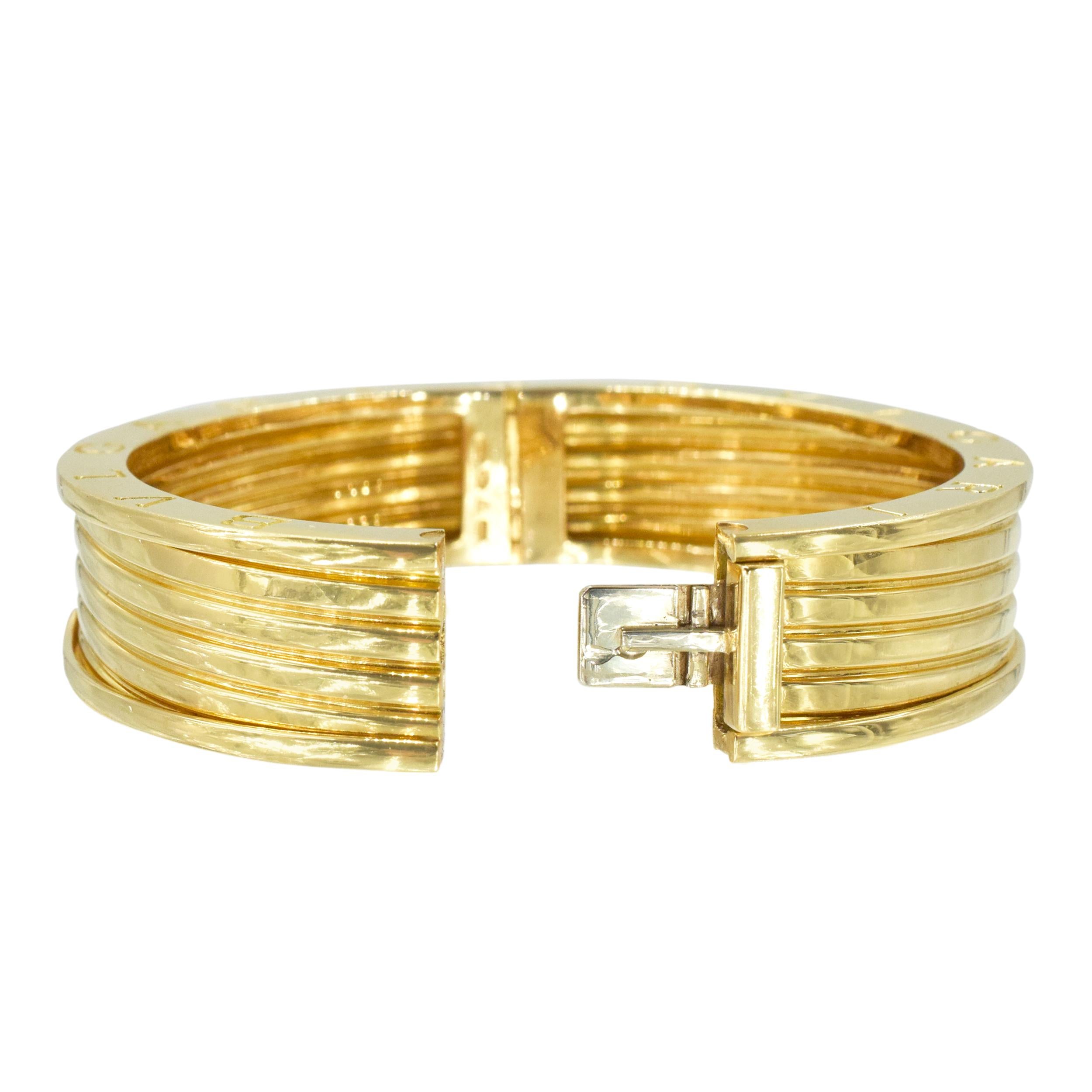 Women's or Men's Bvlgari B Zero1 18k gold  Bangle Bracelet For Sale