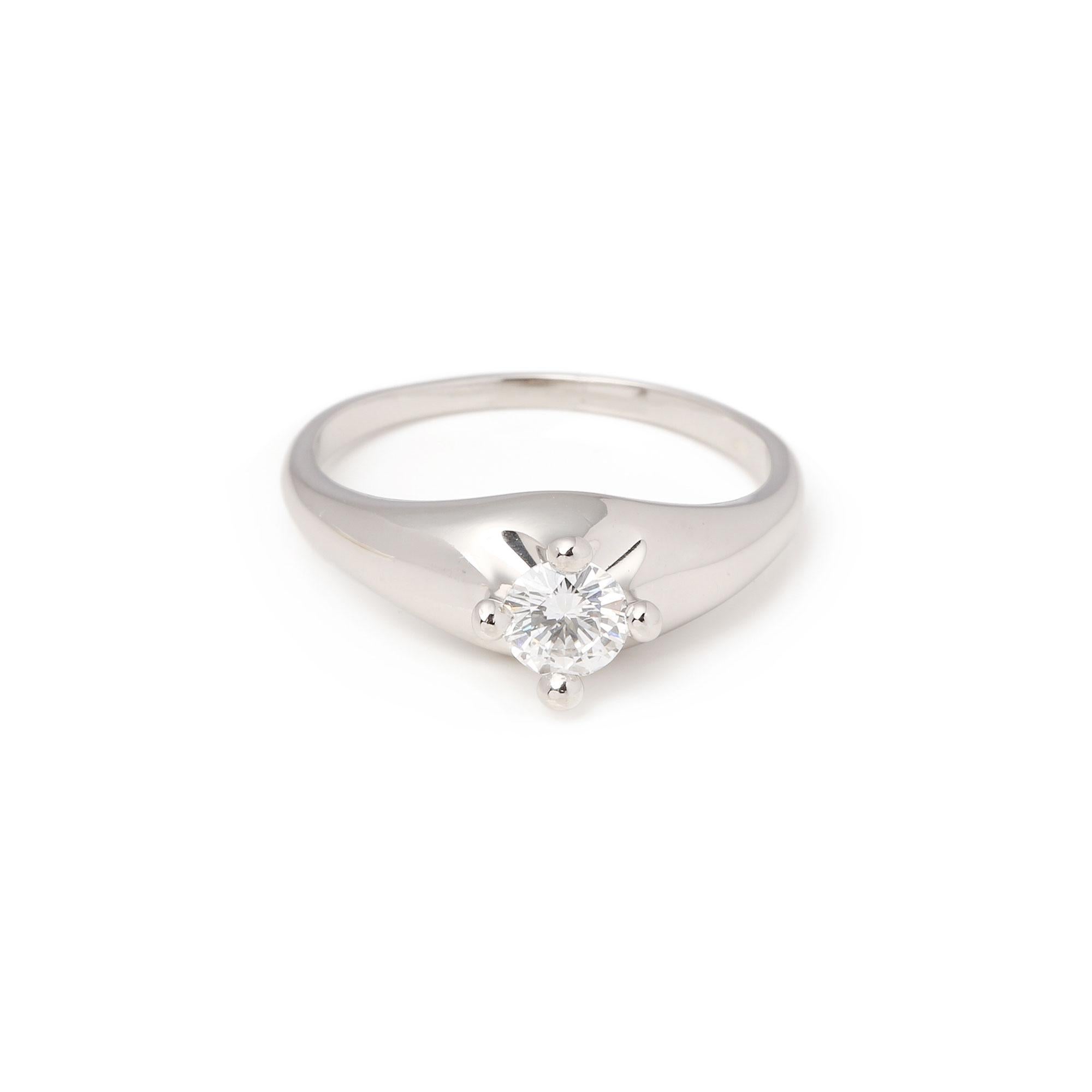 Bulgari 0.30ct Brilliant Cut Diamond Platinum Solitaire Ring en Bueno estado para la venta en Bishop's Stortford, Hertfordshire