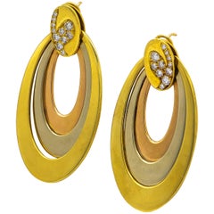 Bvlgari Diamond Earrings 0.8 Carats Handmade 18 Karat Gold