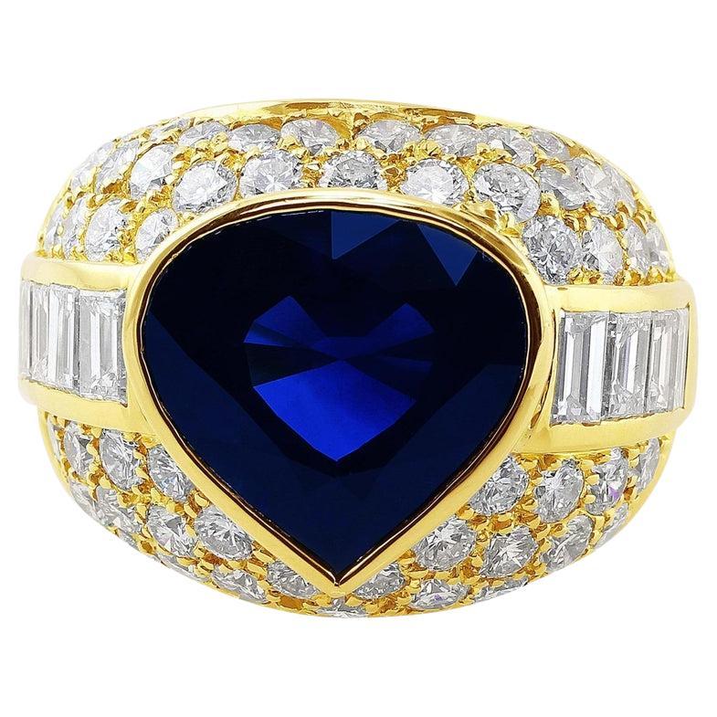 Bulgari 10 Carat Sapphire Ring Gubelin Lab Certified For Sale