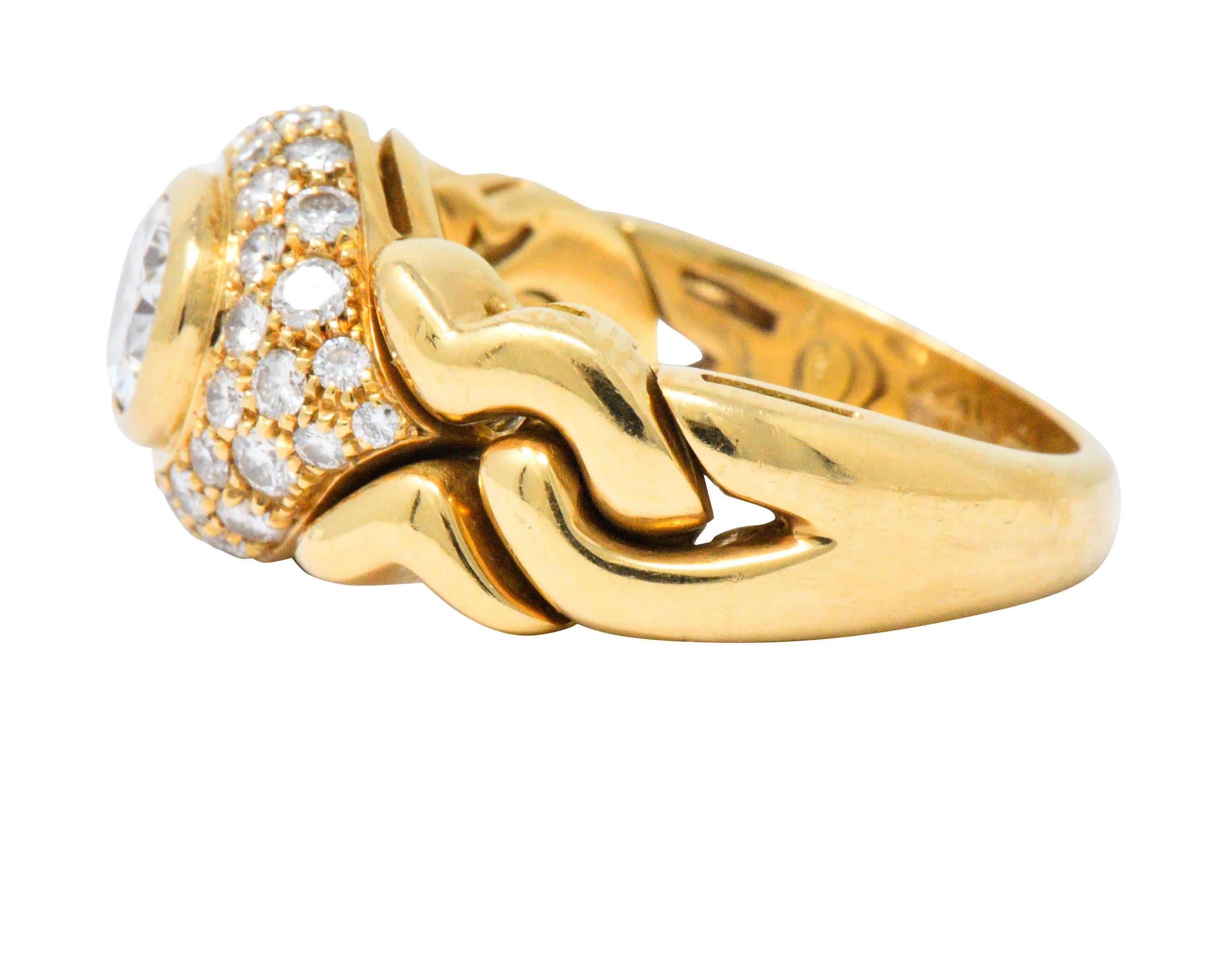 Contemporary Bulgari 1.55 Carat Diamond 18 Karat Gold Alveare Ring, circa 1980