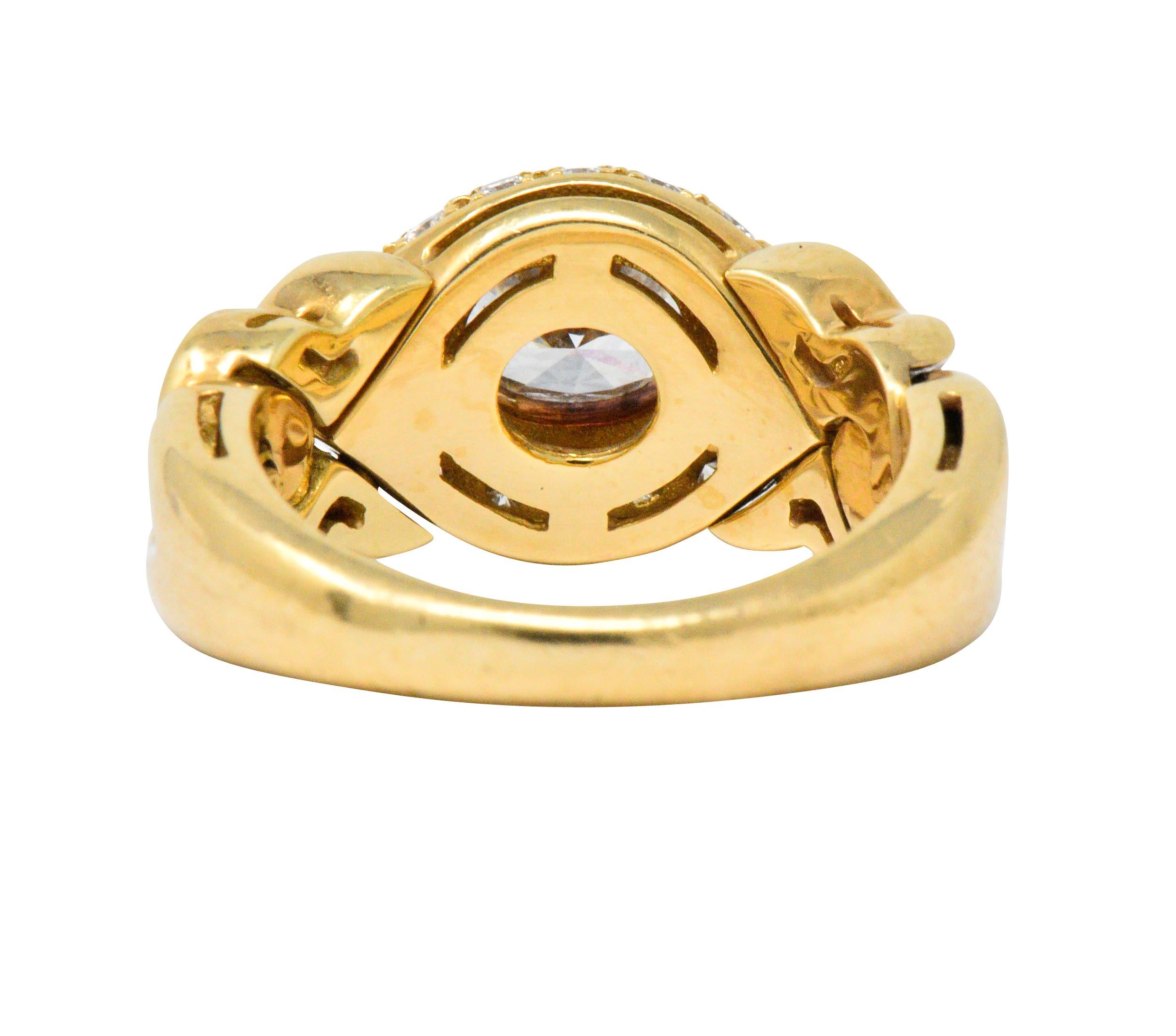 Women's or Men's Bulgari 1.55 Carat Diamond 18 Karat Gold Alveare Ring, circa 1980