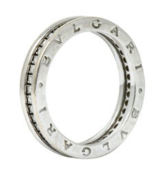 Bulgari 1.20 Carat Diamond 18 Karat White Gold Men's Unisex Eternity Band Ring