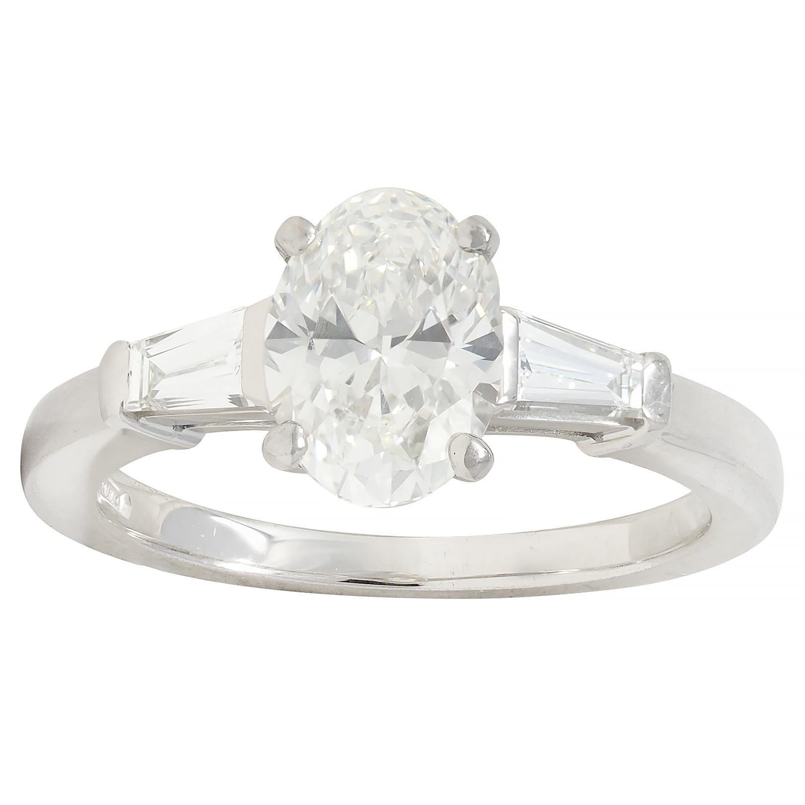 Bulgari 1.36 CTW Oval Cut Diamond Platinum Contemporary Engagement Ring GIA For Sale 6