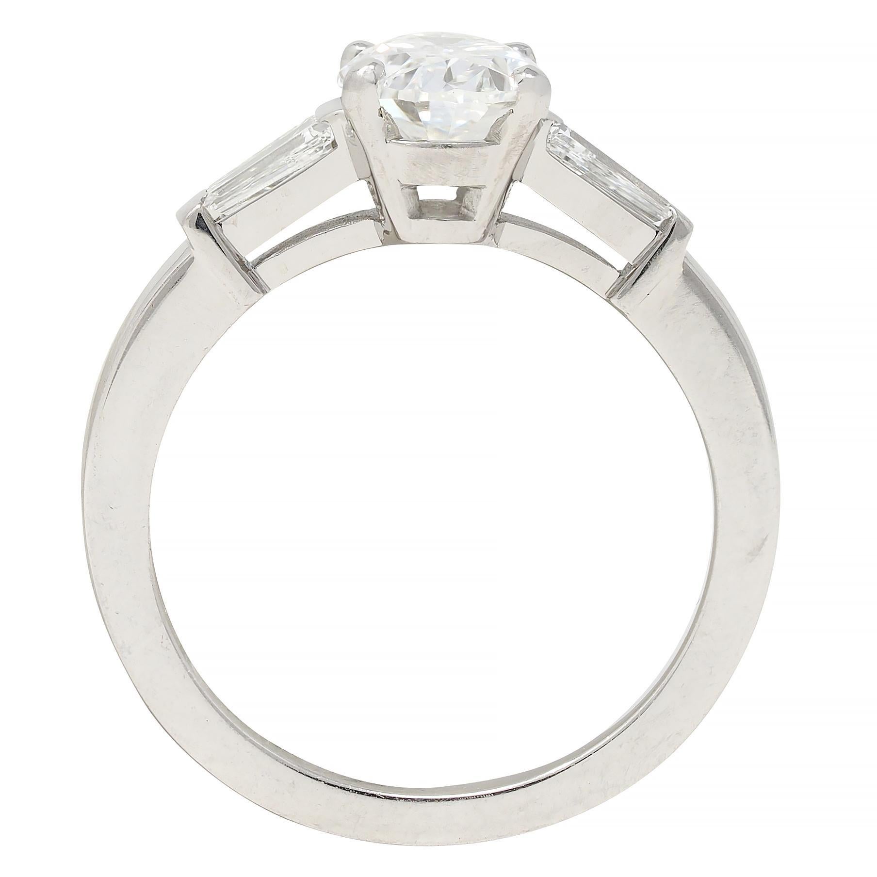 Bulgari 1.36 CTW Oval Cut Diamond Platinum Contemporary Engagement Ring GIA For Sale 7