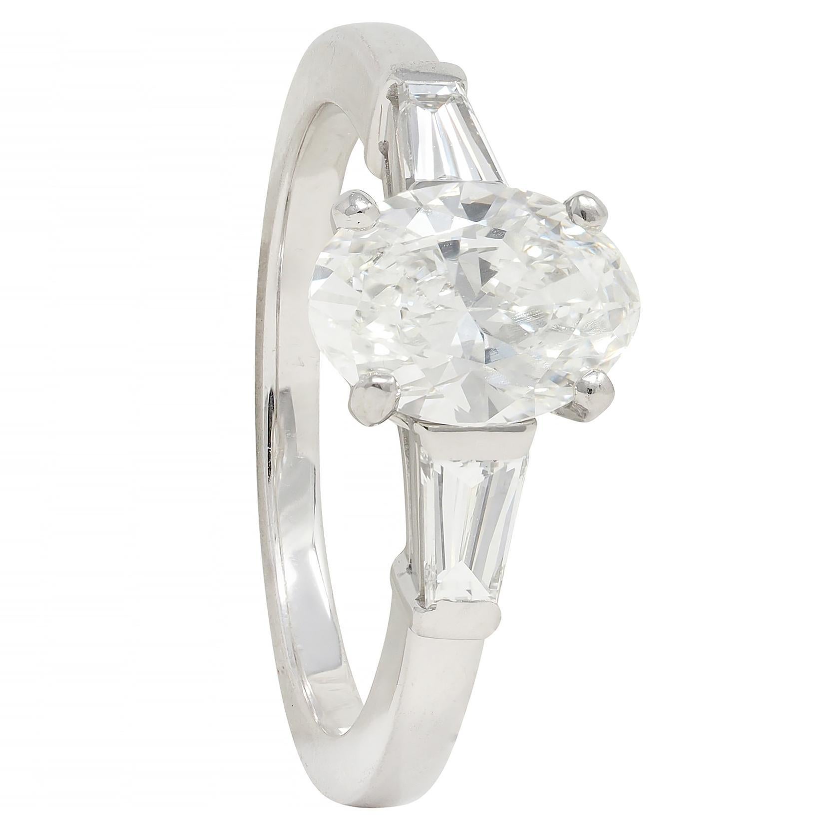 Bulgari 1.36 CTW Oval Cut Diamond Platinum Contemporary Engagement Ring GIA For Sale 8