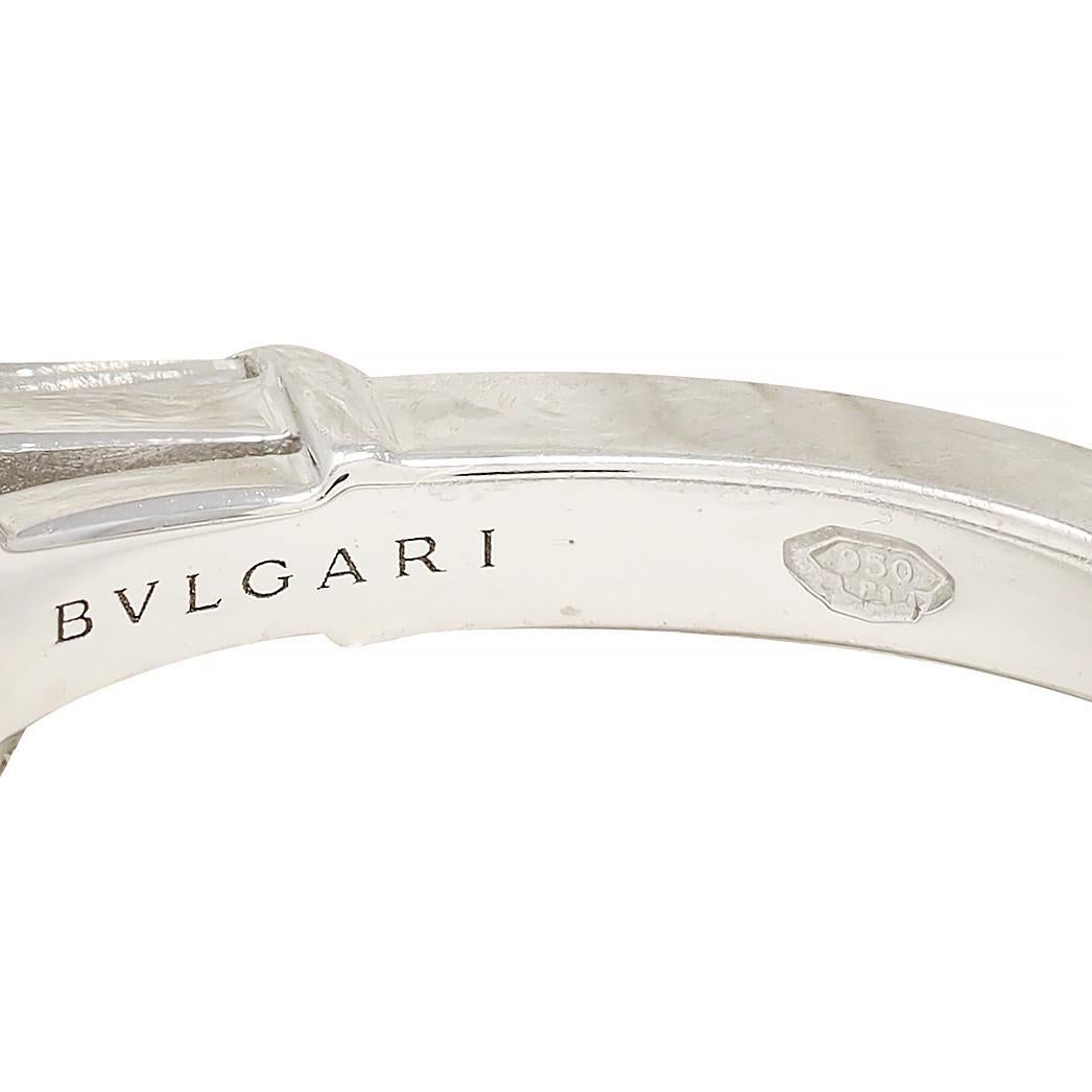 Bulgari 1.36 CTW Oval Cut Diamond Platinum Contemporary Engagement Ring GIA For Sale 11