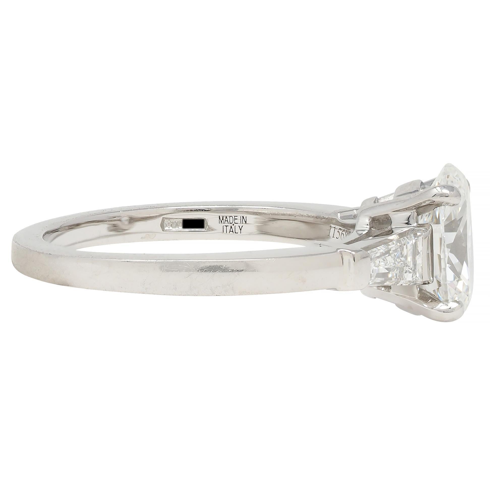 Bulgari 1.36 CTW Oval Cut Diamond Platinum Contemporary Engagement Ring GIA For Sale 1