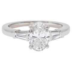 Bulgari 1.36 CTW Oval Cut Diamond Platinum Contemporary Engagement Ring GIA