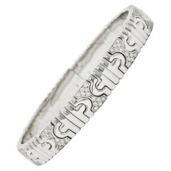 Bulgari 1.50 Carats Pave Diamond 18 Karat White Gold Parentesi Cuff Bracelet