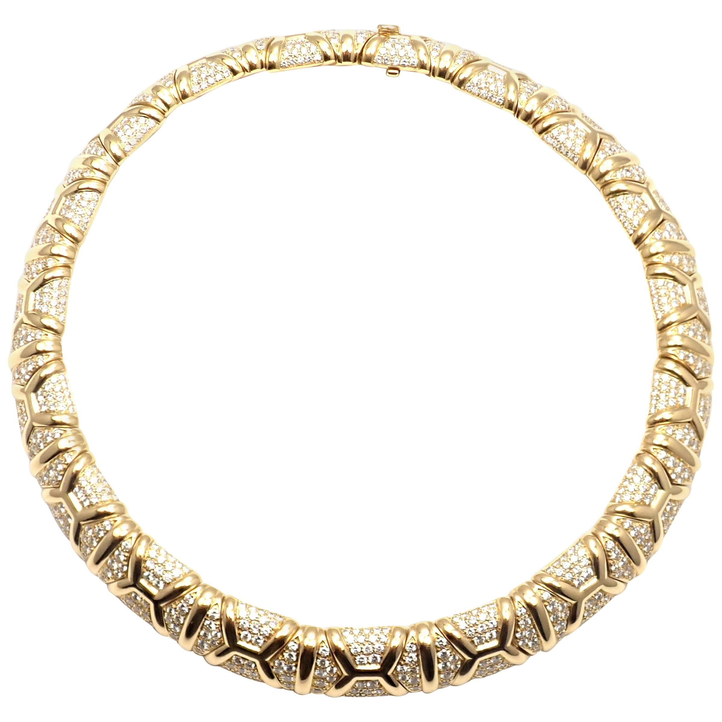 Bulgari 16 Carat Diamond Yellow Gold Choker Necklace