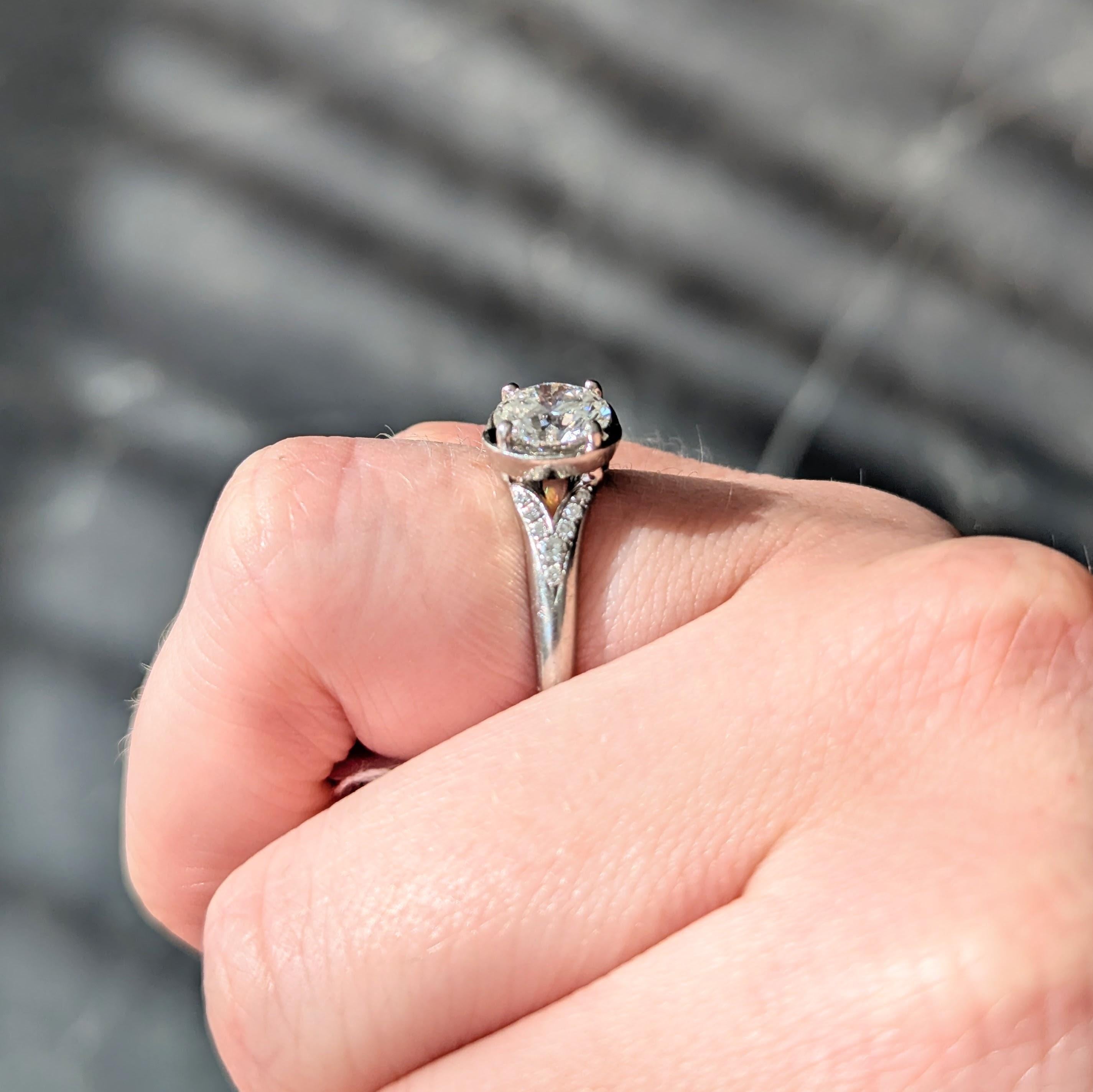 Bulgari 1.71 CTW Round Brilliant Diamond Platinum Swirling Engagement Ring GIA For Sale 6