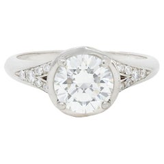 Bulgari 1.71 CTW Round Brilliant Diamond Platinum Swirling Engagement Ring GIA