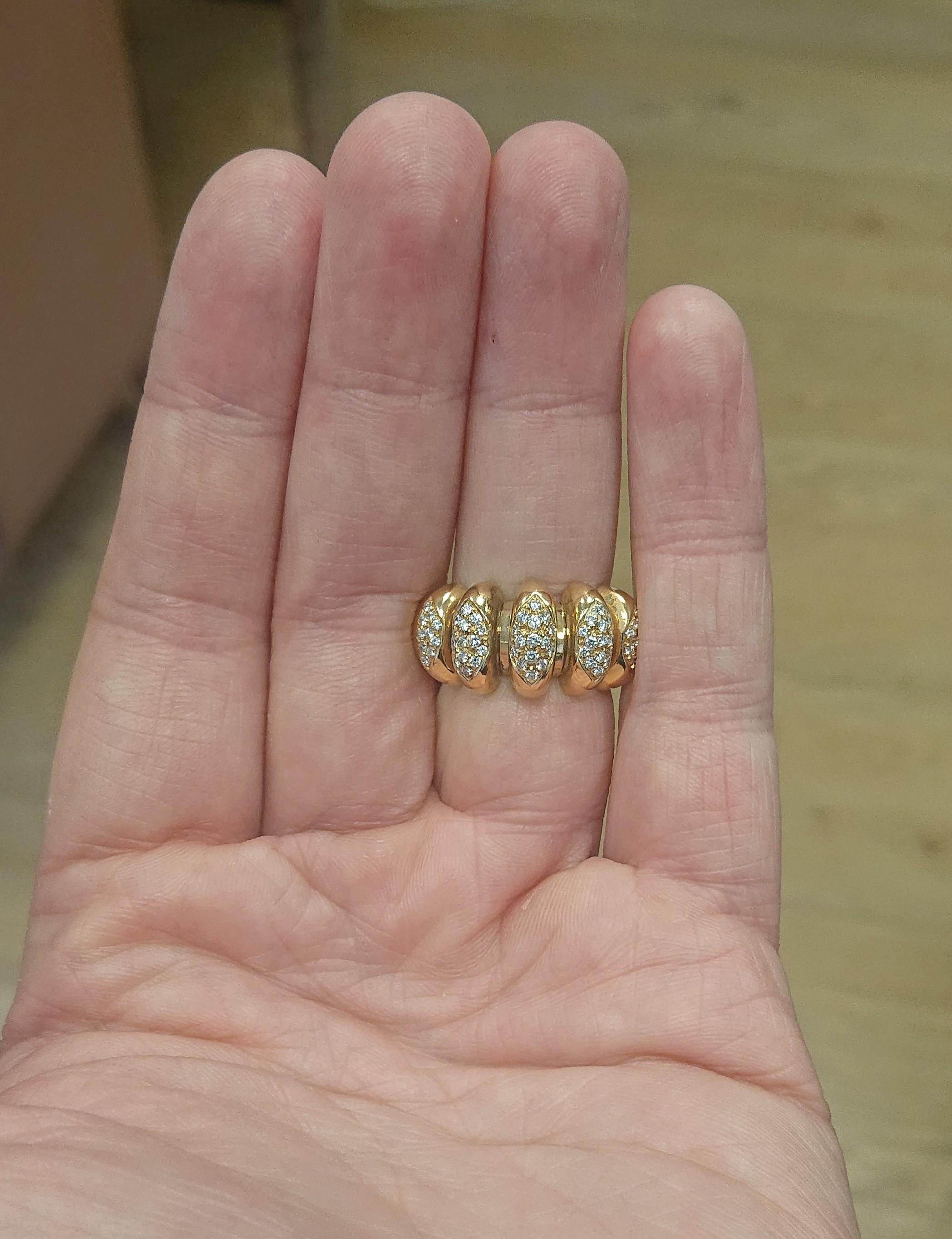 Bulgari 18 Carat Yellow Gold and Diamond Celtaura Ring In Good Condition In London, GB