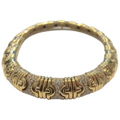 Bulgari 18 Carat Yellow Gold and Diamond Parentesi Choker Necklace Bulgari 18 Carat Yellow Gold and Diamond Parentesi Choker Necklace